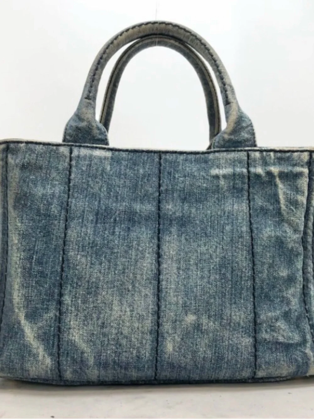 Prada Canapa Tote Vintage Denim Blue